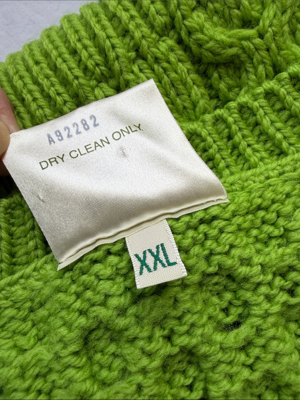 Merino Wool Cardigan Sweater XXL Plus Green Made Ireland Cable Knit Cottagecore - Picture 6 of 9